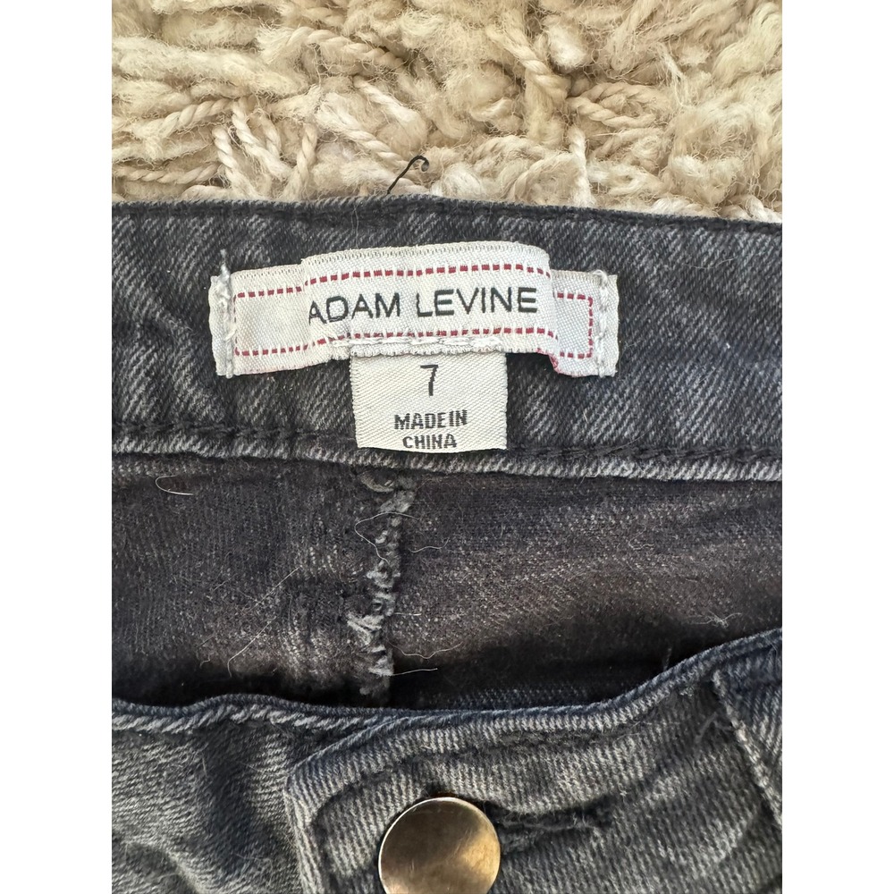 Adam Levine Womens Skinny Jeans Black Side Zipper Raw Hem Size 7 Edgy Denim - Picture 8 of 8